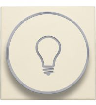 Niko - Centraalplaat drukknop transparante ring 'lamp' cream - 100-64008
