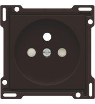 Niko - Centraalplaat stopcontact + penaarde + kinderveiligheid 28,5MM dark brown - 124-66601