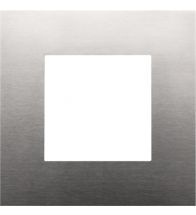 Niko - Afdekplaat enkelvoudig stainless steel on white - 250-76100
