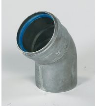Ubbink - Aluminium bocht 45 gr bi/bu 80 mm naturel dikw. 1,5 mm afvoer HR+ & HRtop